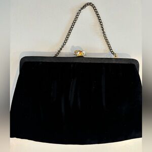 Vintage Velvet Clutch with Chain